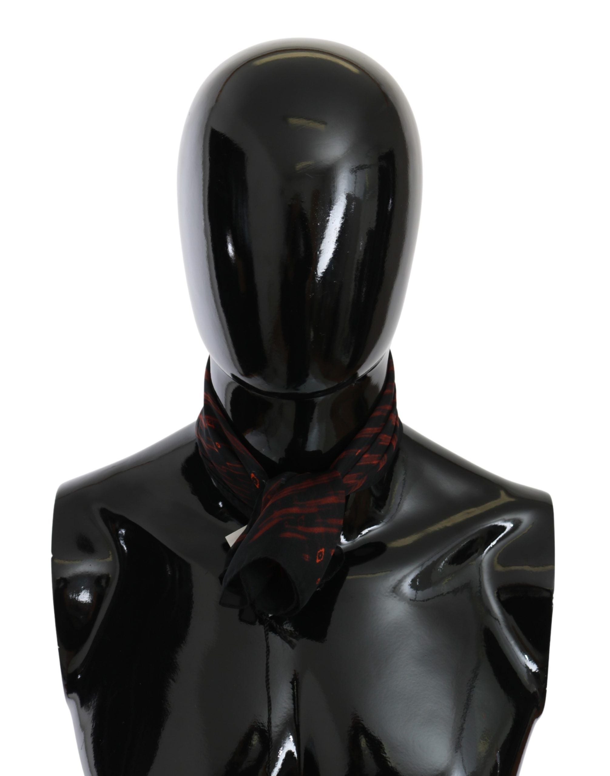 وشاح ماركة كوستيوم ناشيونال أسود برتقالي 100% حرير