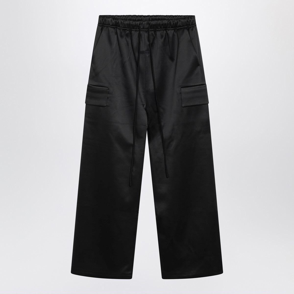 Fear of God Essentials Fear of God Essentials Black satin cargo trousers