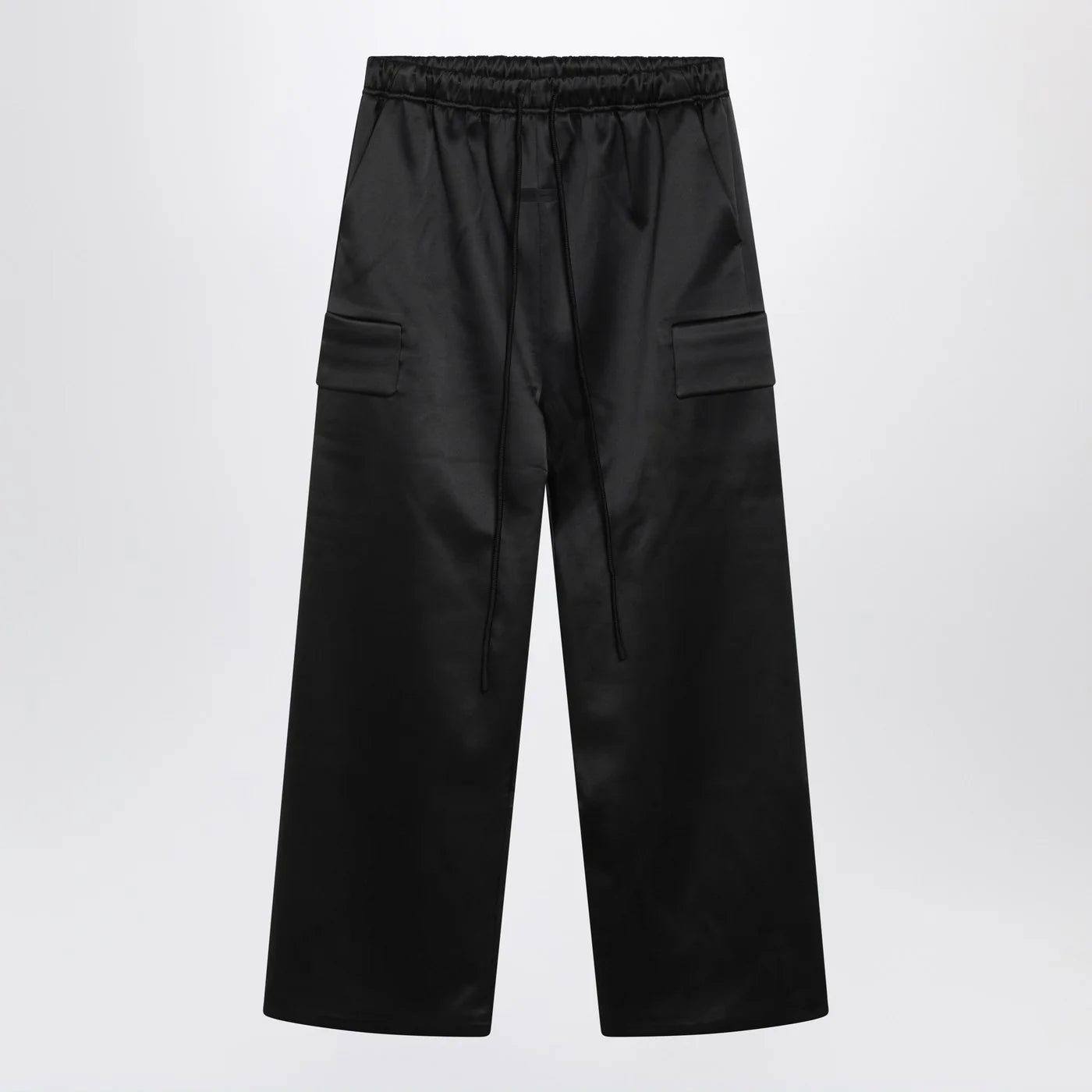 Fear of God Essentials Black satin cargo trousers