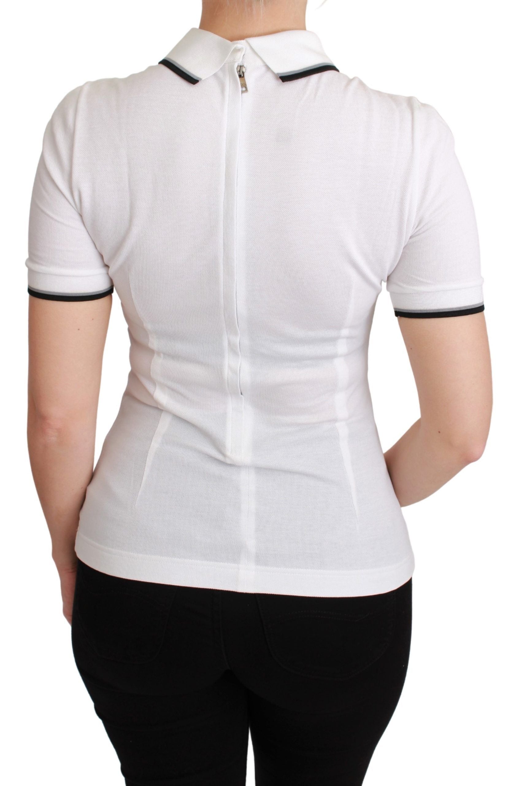 تيشيرت بولو قطني أبيض من دولتشي آند غابانا #dgfamily