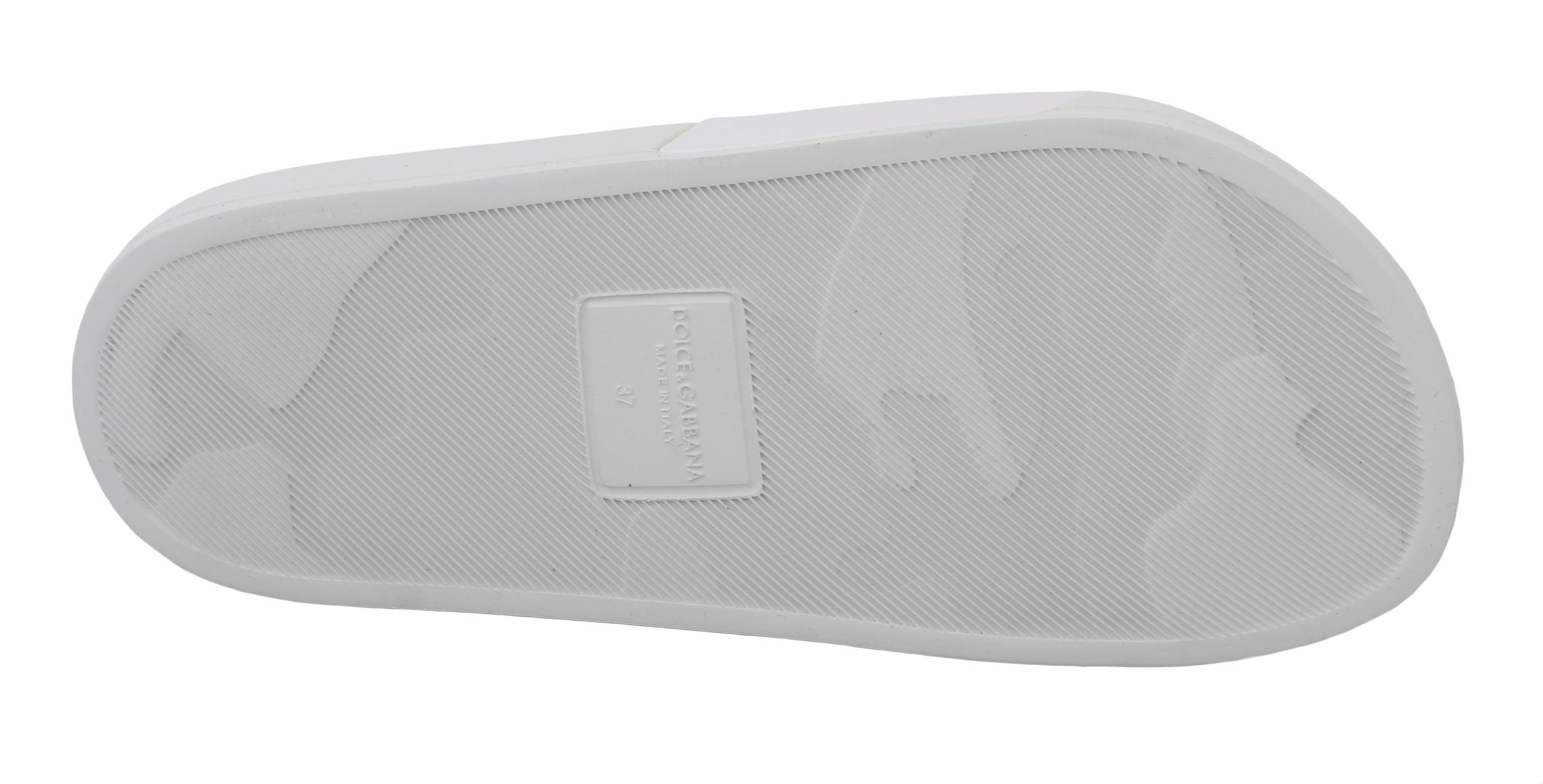 حذاء دولتشي آند غابانا الجلدي الأبيض #dgfamily Slides Sandals