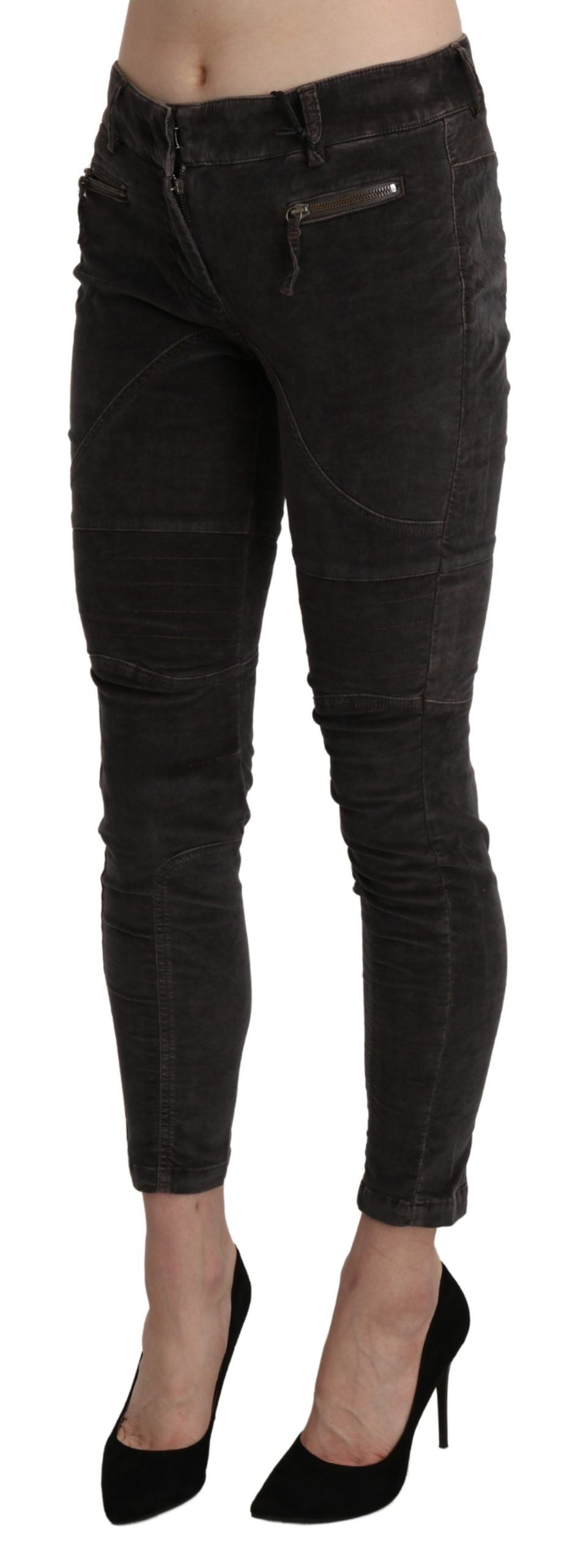 بنطلون كابري مخملي بني من إيرمانو شيرفينو