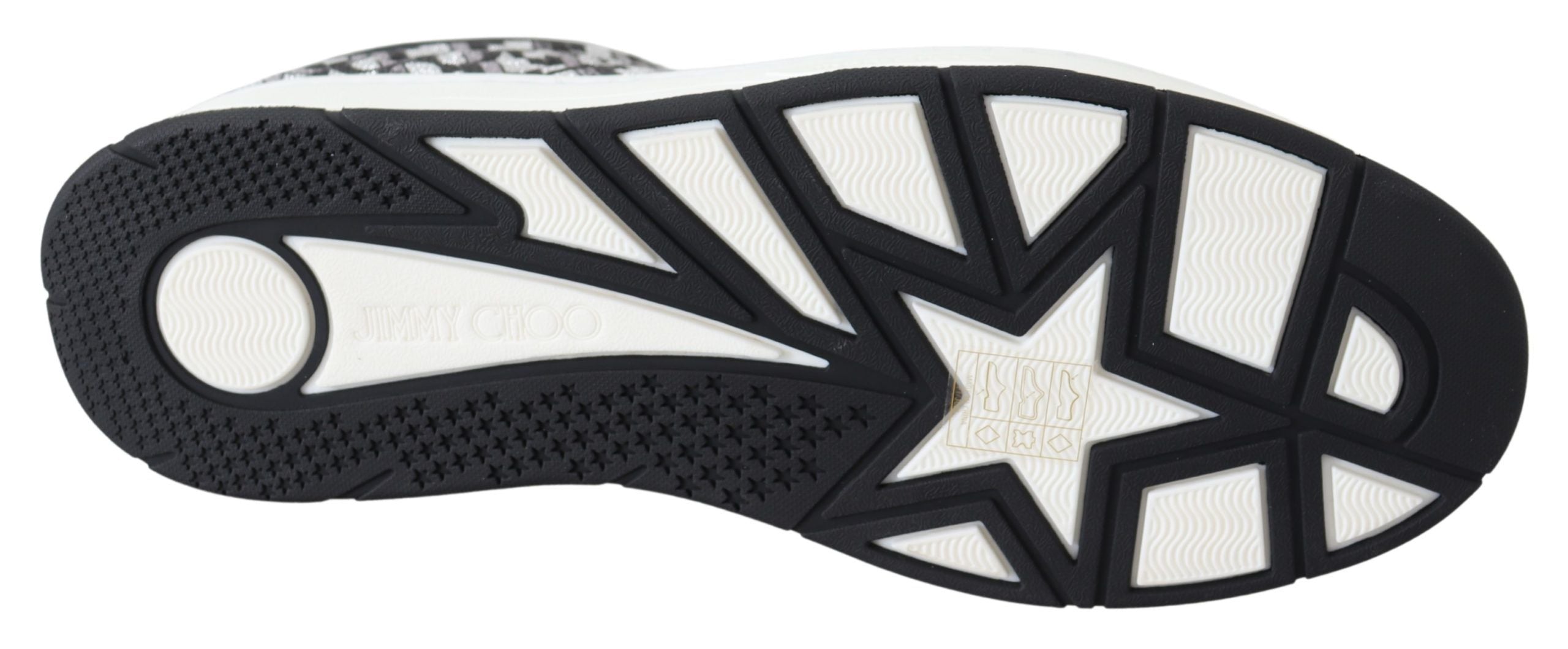 حذاء جيمي تشو الرياضي اللامع سهل الارتداء - فضي وأسود