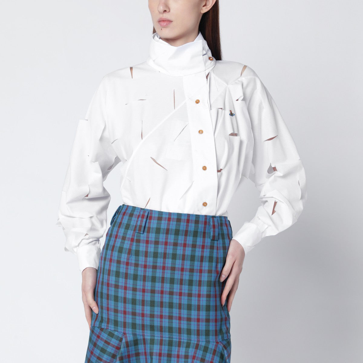 Vivienne Westwood Vivienne Westwood White Halston shirt with cut-out details