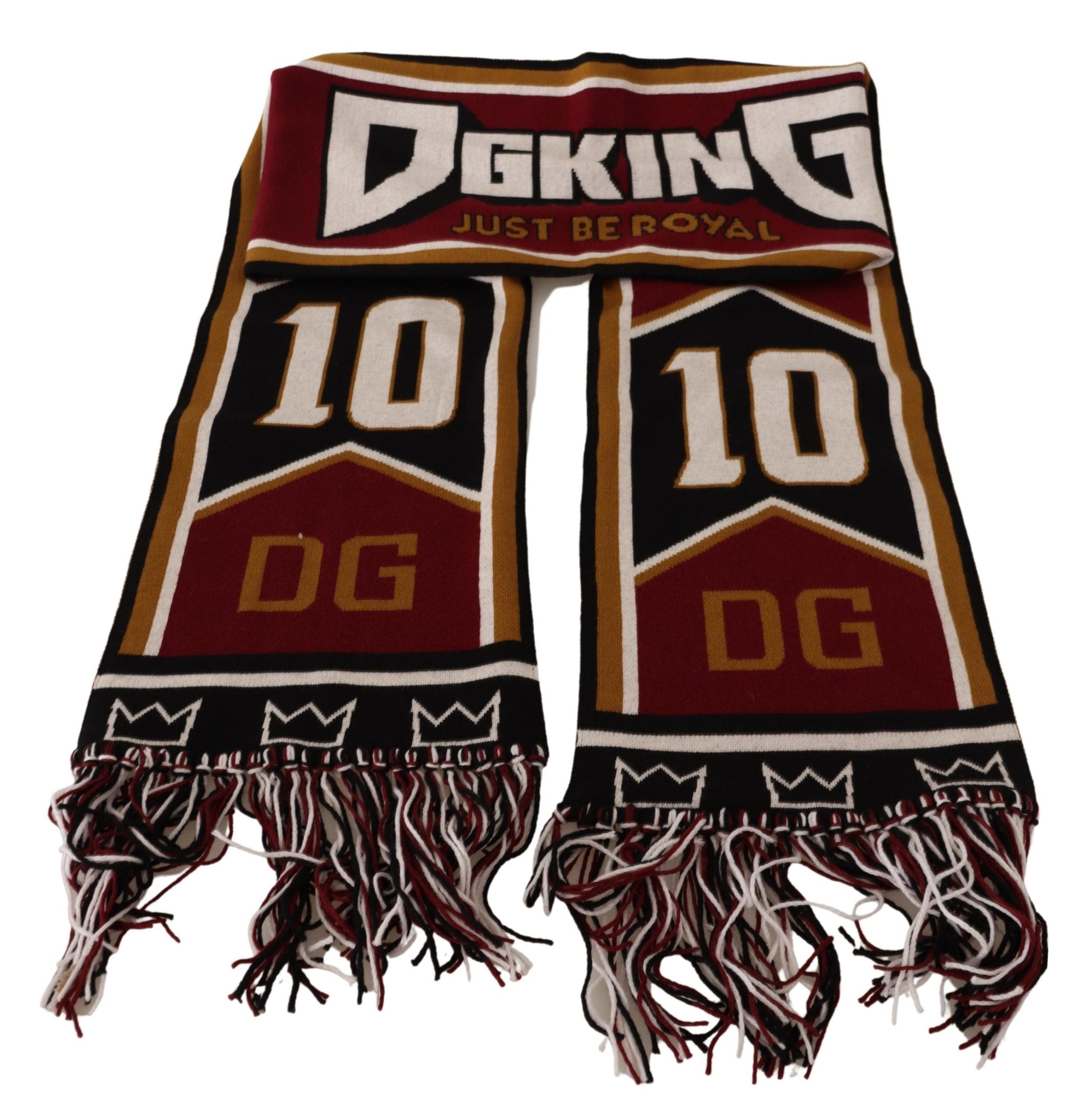 وشاح دولتشي آند غابانا متعدد الألوان من الصوف المحبوك DG King Shawl Wrap