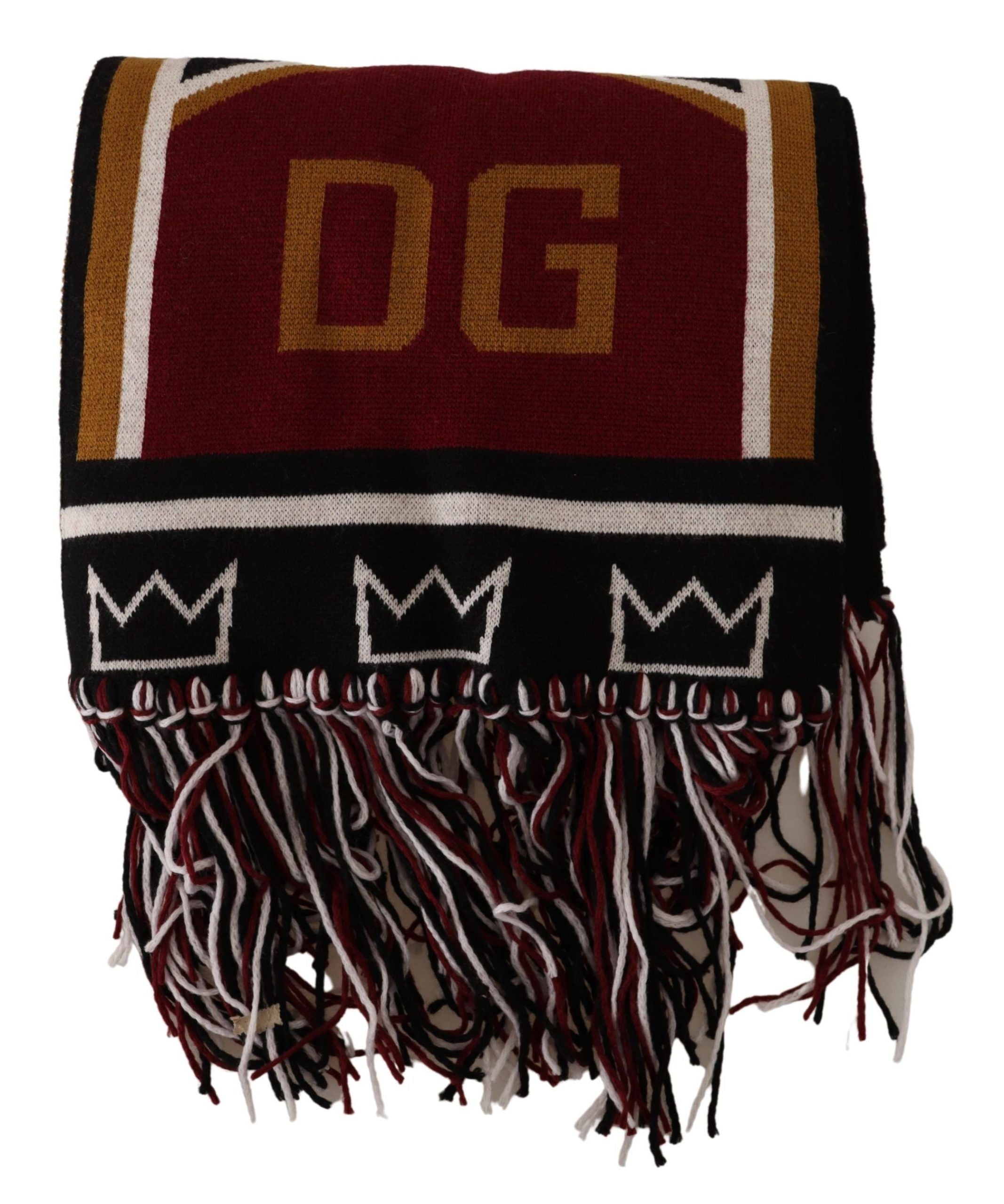 وشاح دولتشي آند غابانا متعدد الألوان من الصوف المحبوك DG King Shawl Wrap