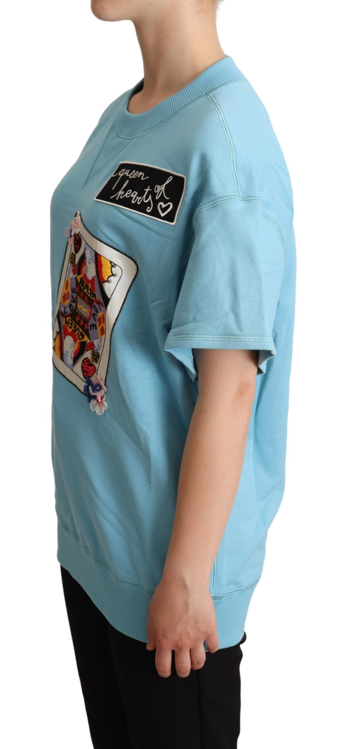 تيشيرت دولتشي آند غابانا بلو كوين أوف هارتس كارد