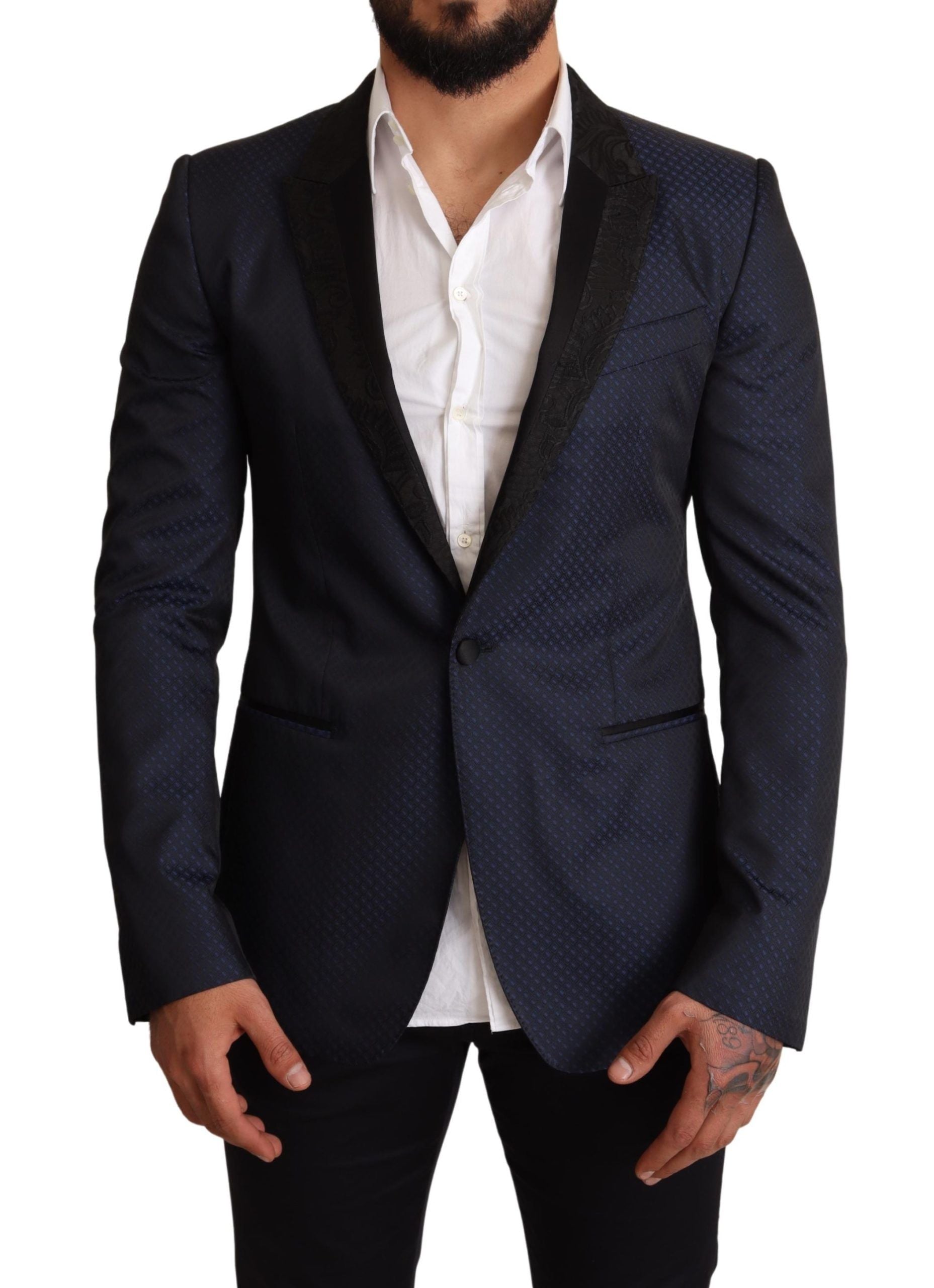 جاكيت بليزر مارتيني من دولتشي آند غابانا، أزرق، من الصوف، بتصميم Slim Fit