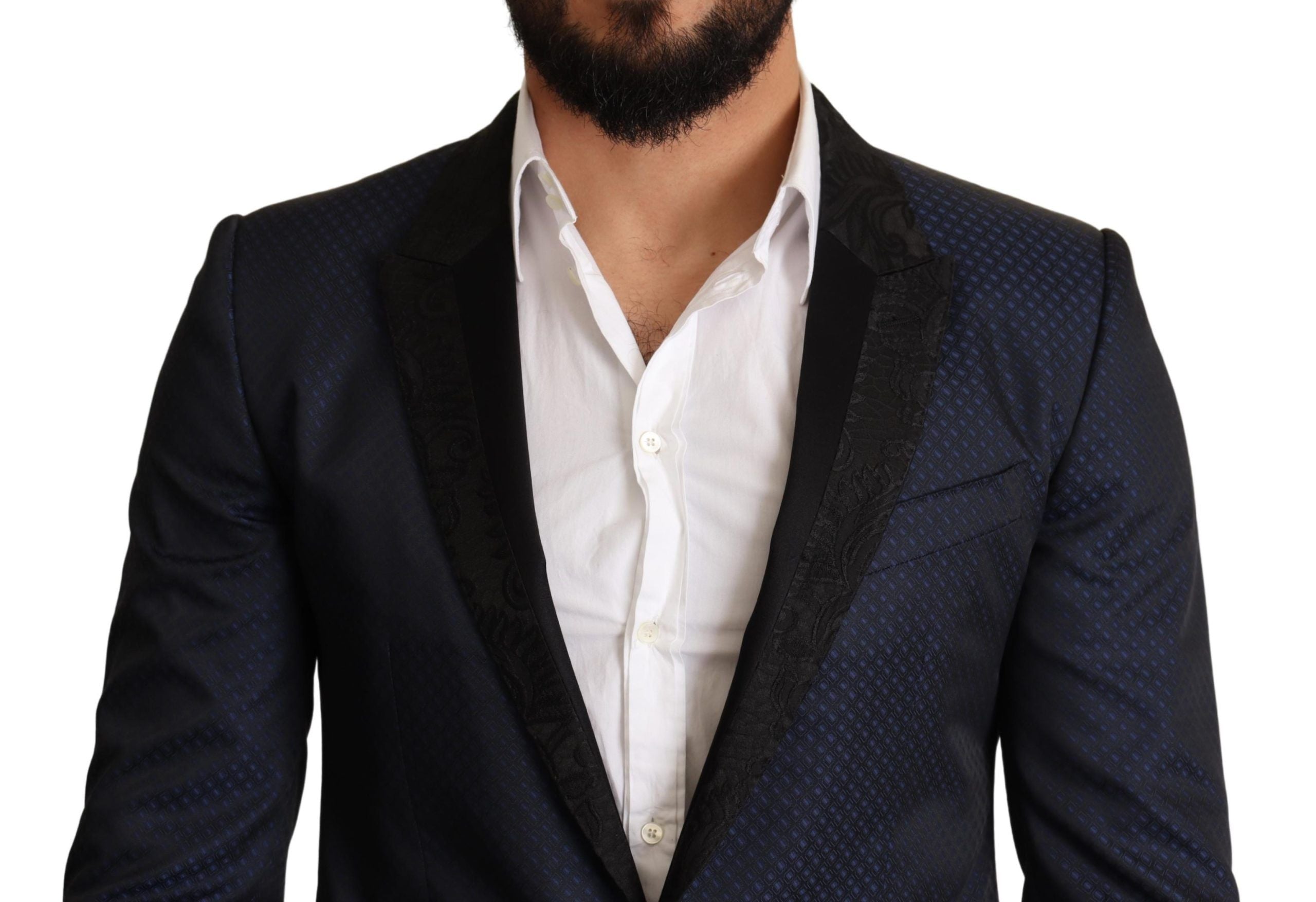 جاكيت بليزر مارتيني من دولتشي آند غابانا، أزرق، من الصوف، بتصميم Slim Fit