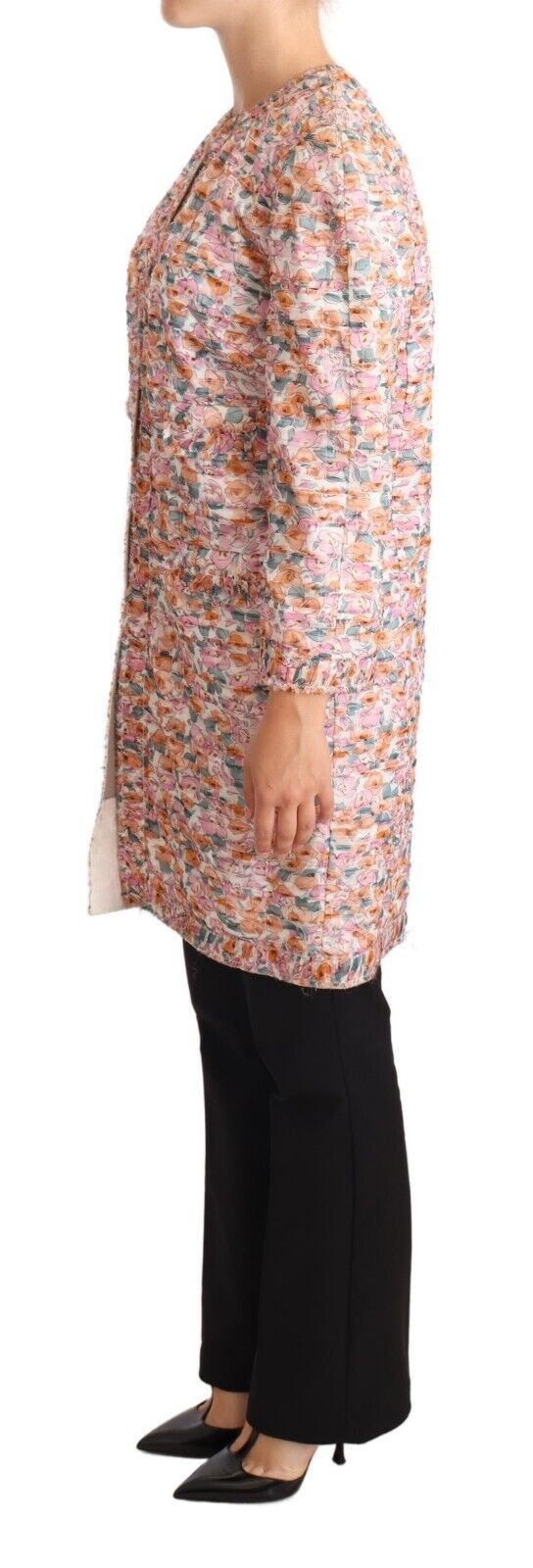 جاكيت ترنش حريري بطبعة زهور متعددة الألوان من دولتشي آند غابانا