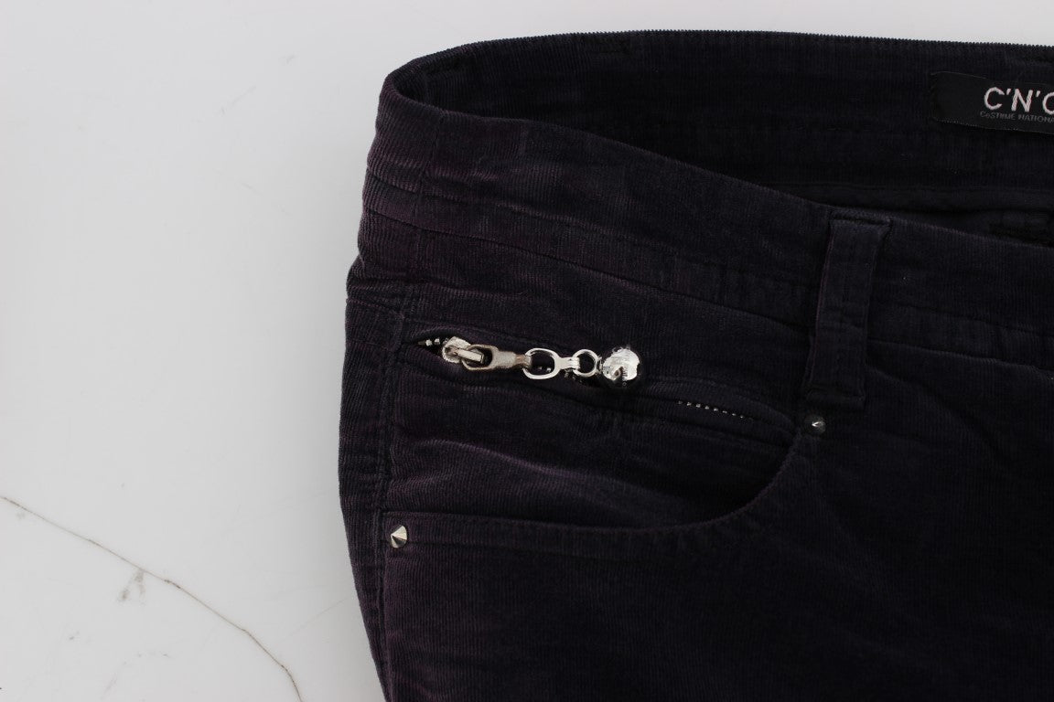 بنطال جينز قصير من قماش مخملي بنفسجي من كوستيوم ناشيونال