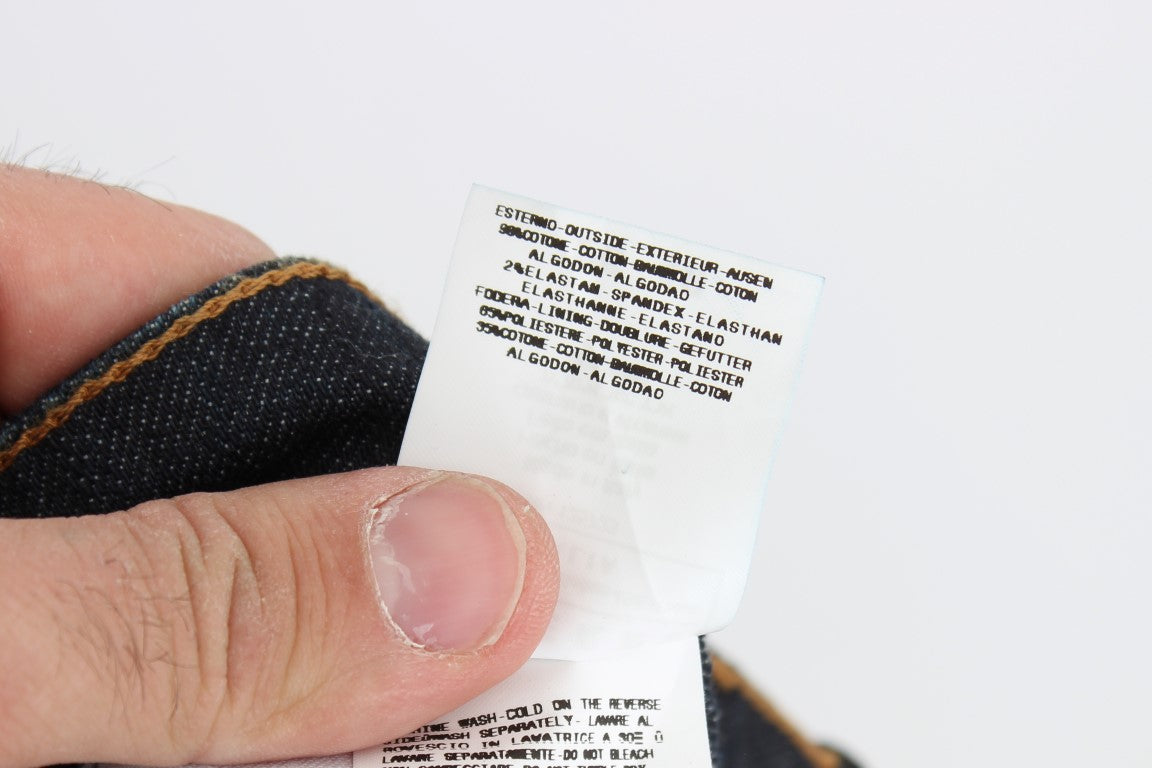 بنطلون جينز ضيق مطاطي من القطن باللون الأزرق الوطني من كوستوم ناشيونال