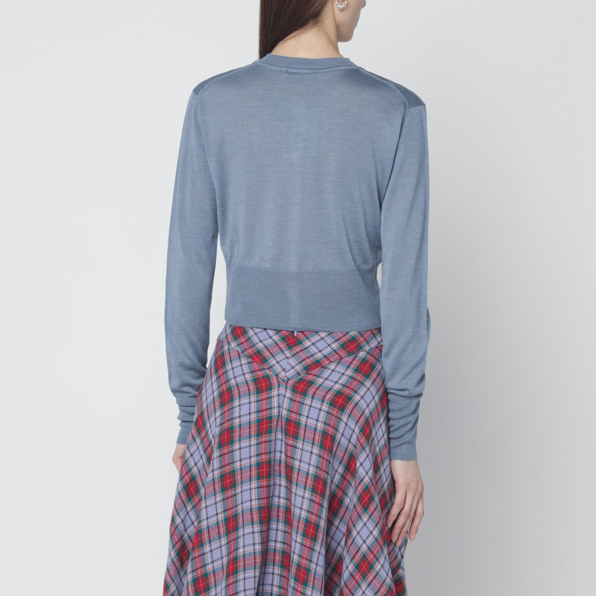 Vivienne Westwood Vivienne Westwood Ice-blue cropped wool and silk cardigan