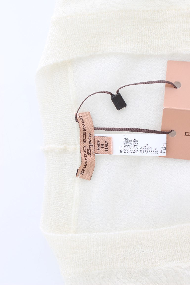 سترة صوفية من الصوف الأبيض من إيرمانو شيرفينو