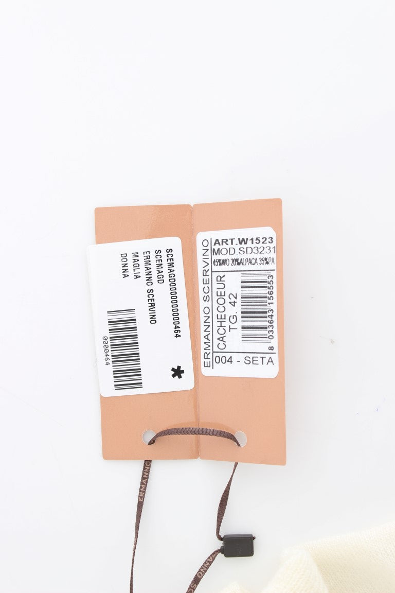 سترة صوفية من الصوف الأبيض من إيرمانو شيرفينو