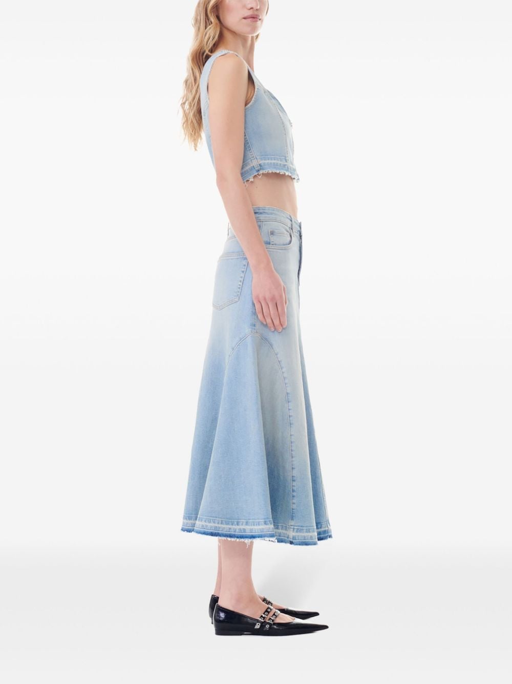 Ganni Ganni Flared denim skirt