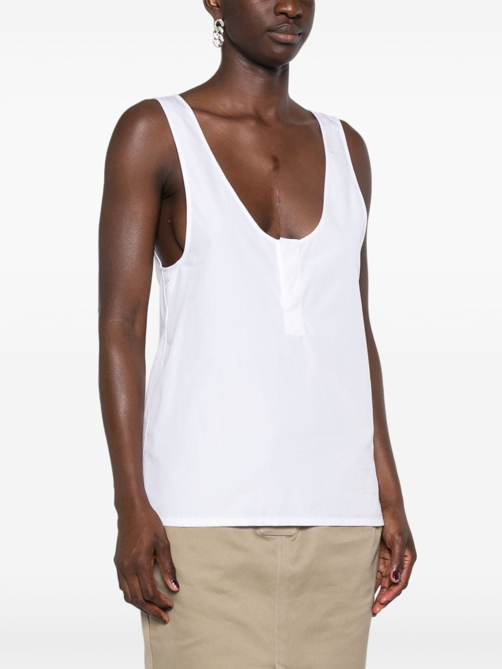 Saint Laurent Saint Laurent semi-sheer Henley Tank Top