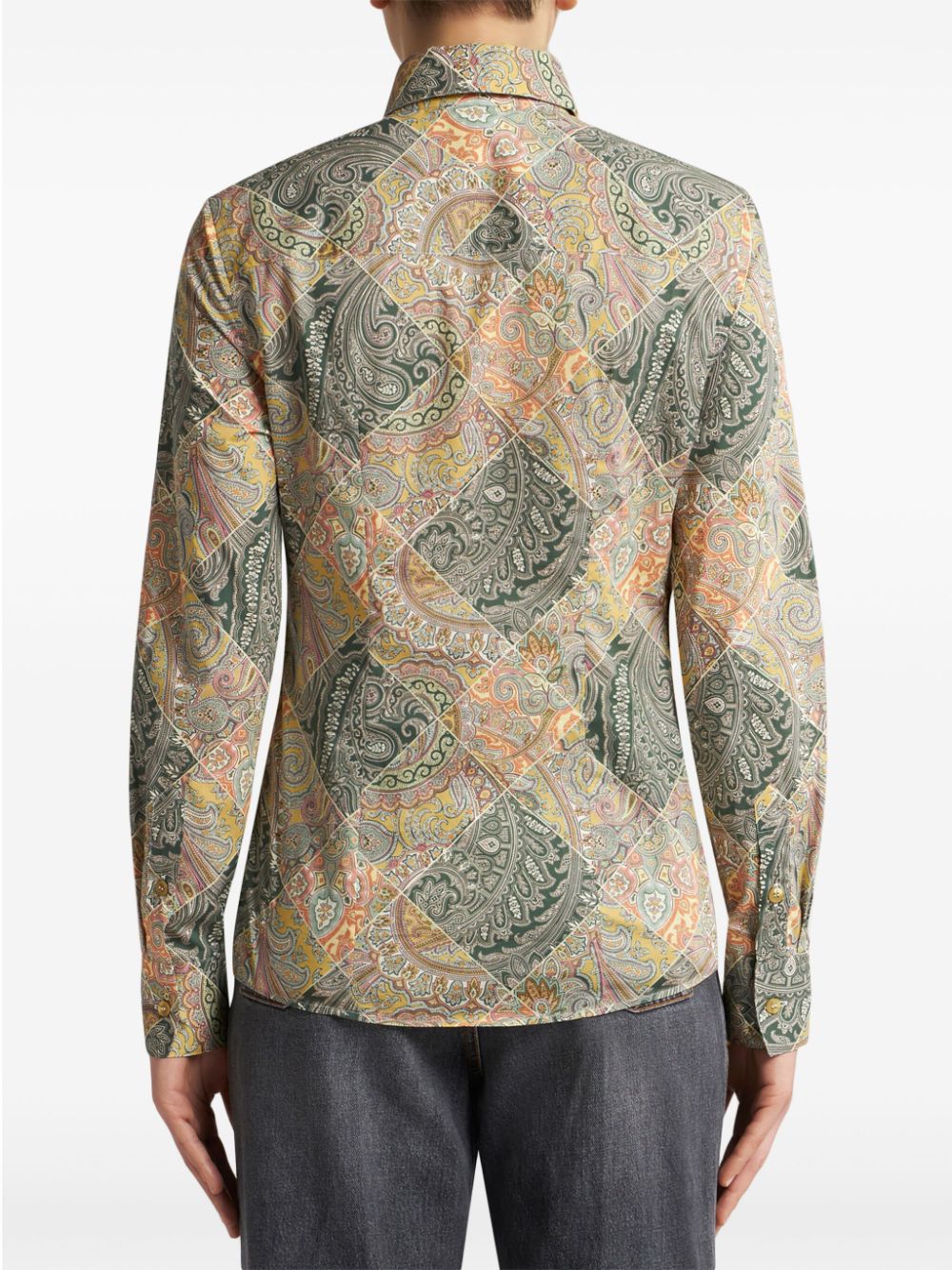 Etro Etro Patchwork-print poplin shirt