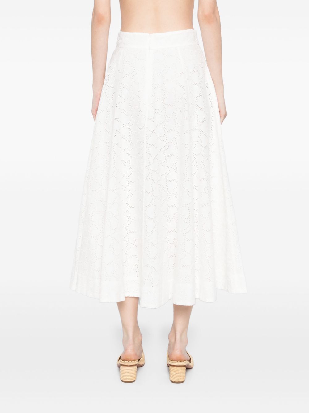 Zimmermann Crush embroidered midi skirt