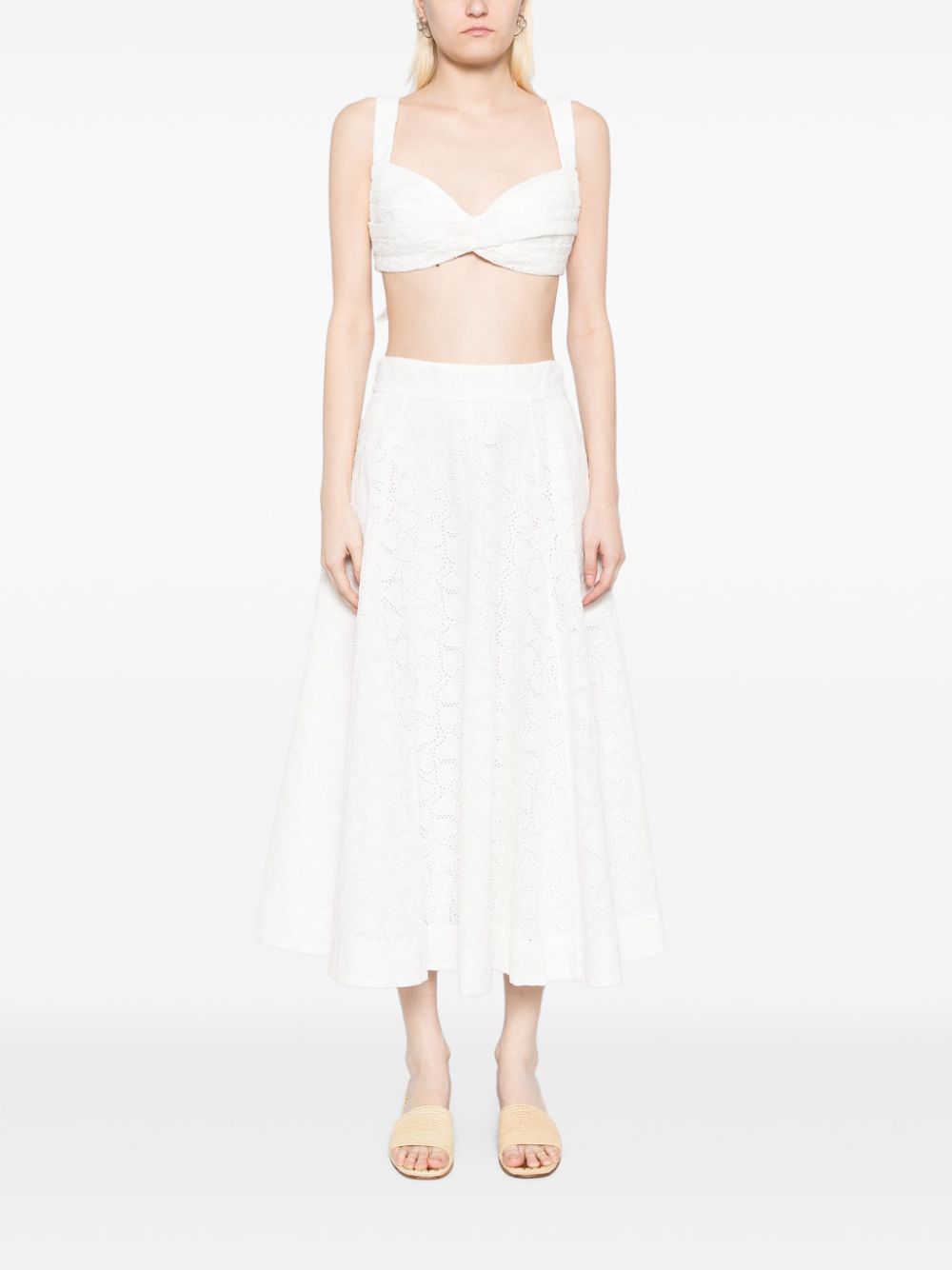Zimmermann Zimmermann Crush embroidered midi skirt