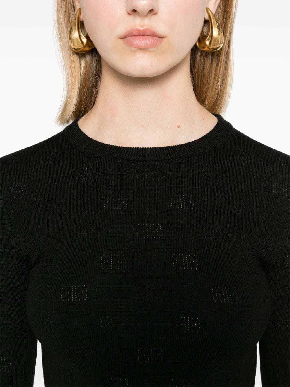 Balenciaga Balenciaga BB-pattern open-knit jumper