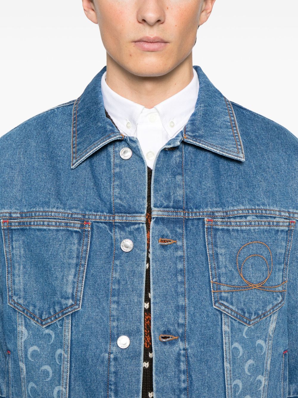 Marine Serre Marine Serre crescent moon-print denim jacket