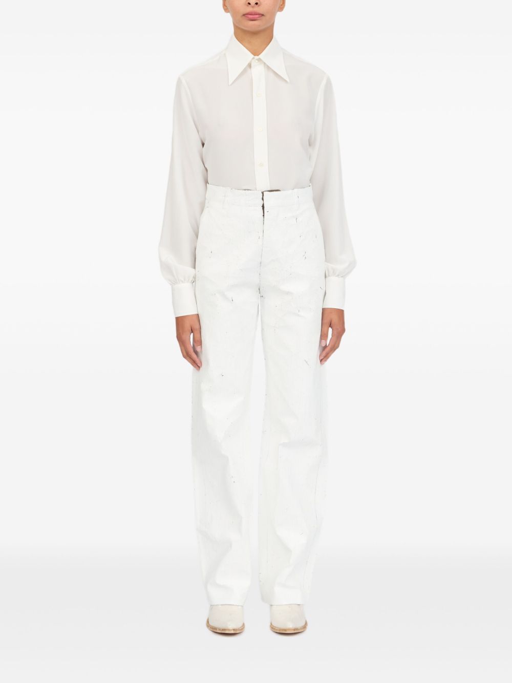 MM6 Maison Margiela Trousers White