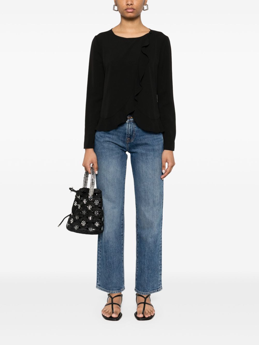 سترة قميص بكشكشة انسيابية من إمبوريو أرماني