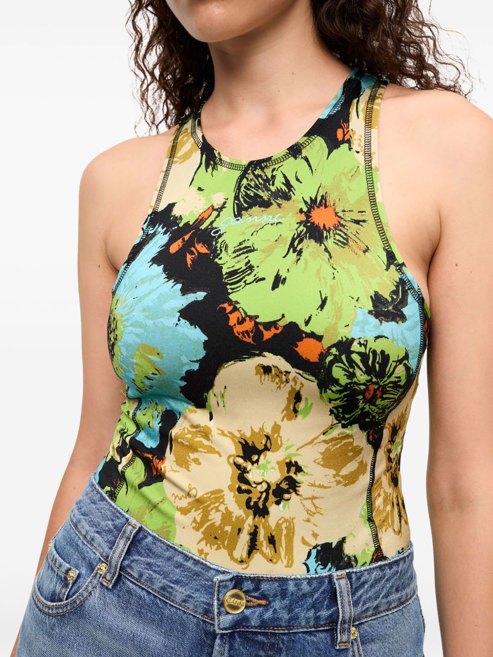 Ganni Ganni floral-print Bodysuit