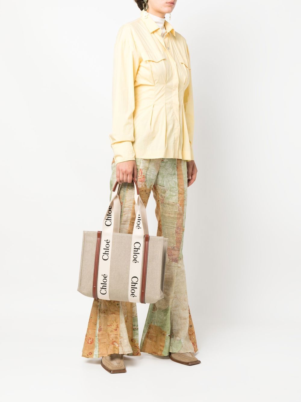 Chloé Chloé Woody canvas medium tote bag