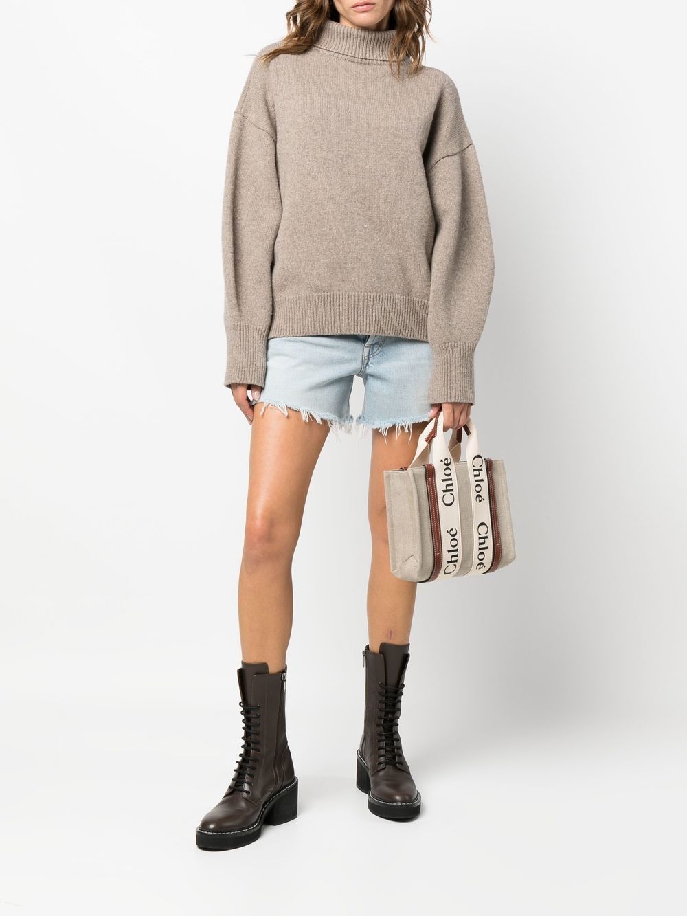 Chloé Chloé Woody small canvas tote bag