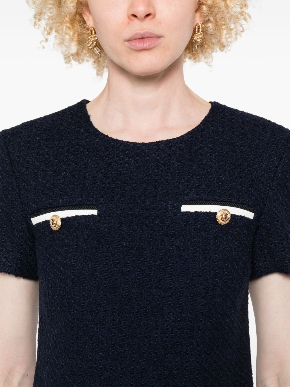 Self-Portrait Self-Portrait Short tweed dress with belt