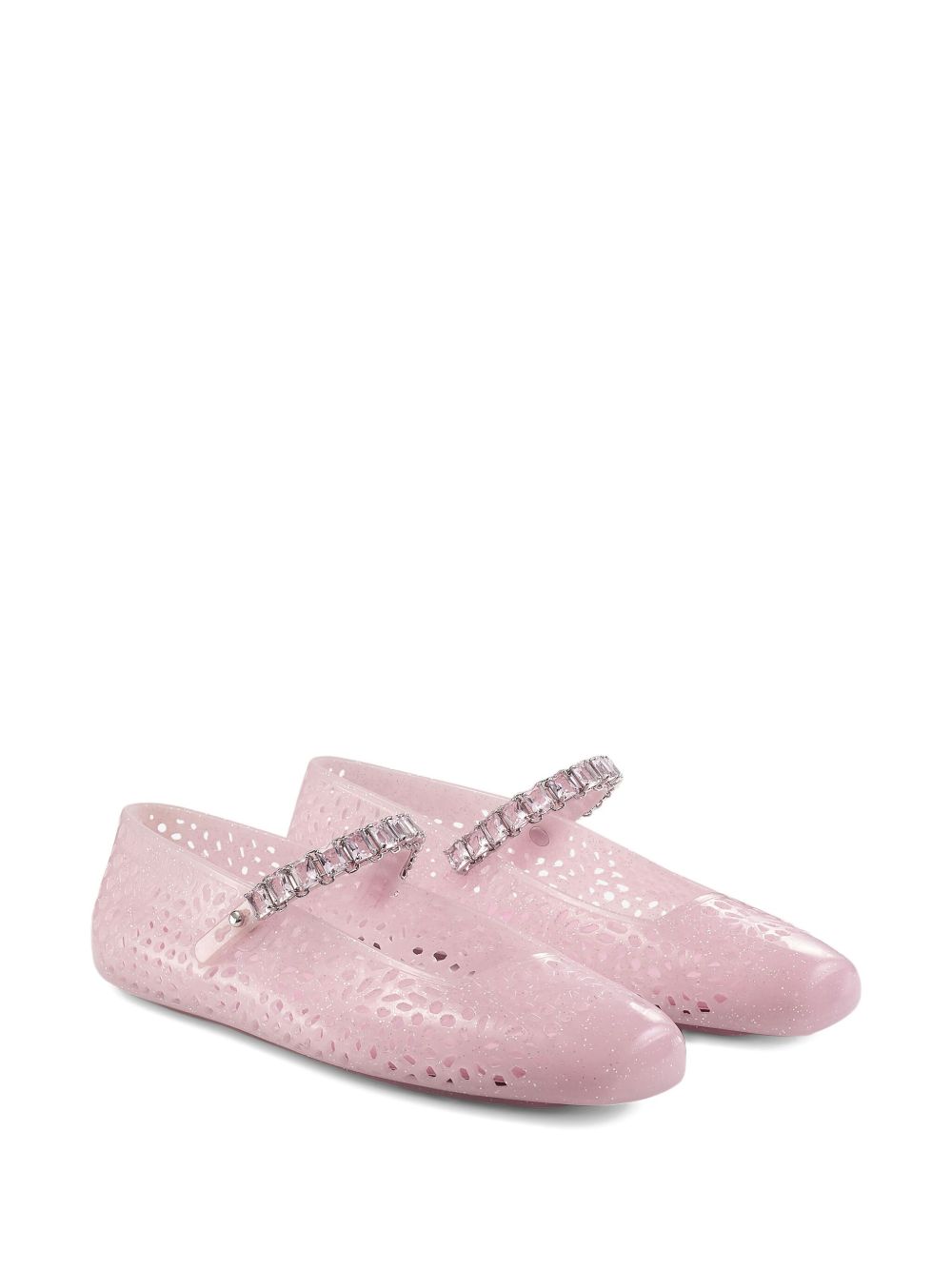 Jimmy Choo Jimmy Choo The Jelly Ballerina Flats with Crystal Embellishment