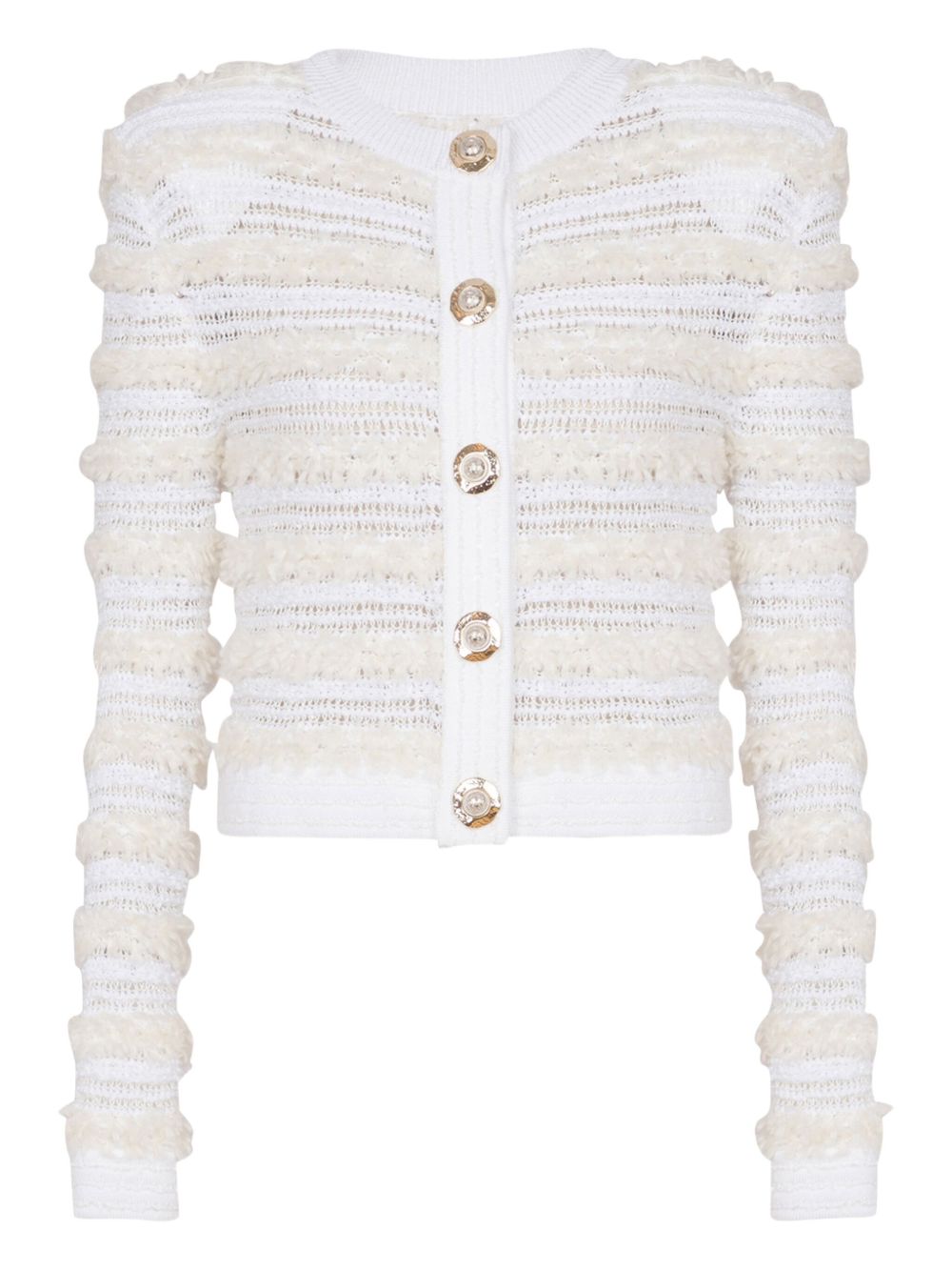 Balmain Balmain Long-sleeved tweed-effect knit cardigan