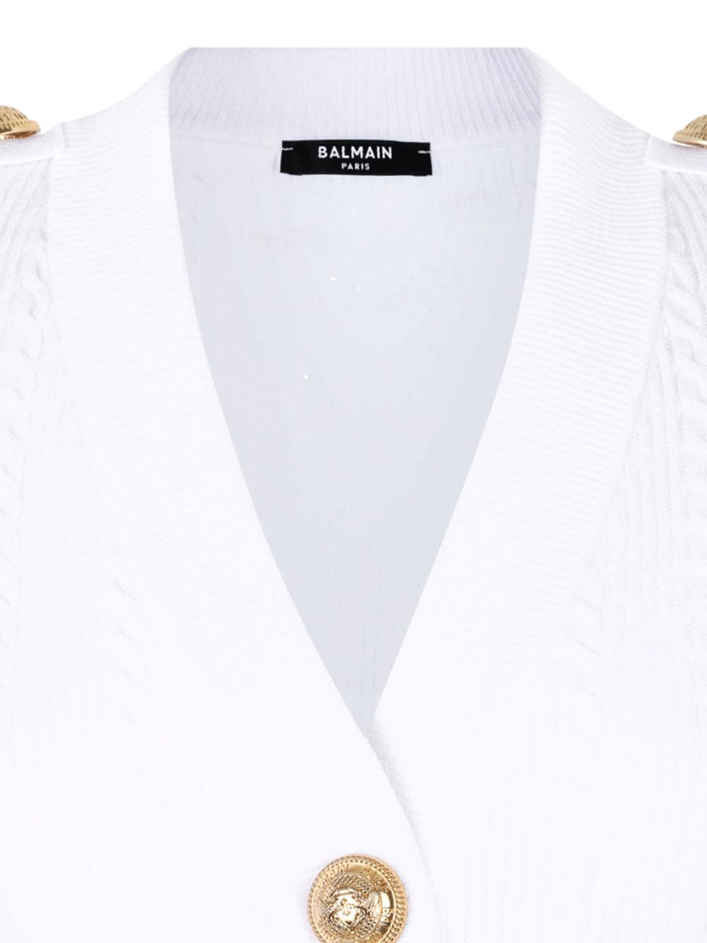Balmain Balmain Button-Trim Cable-Knit Cardigan