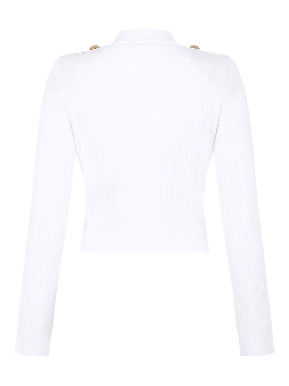 Balmain Balmain Button-Trim Cable-Knit Cardigan