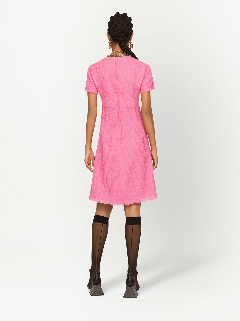 Dolce & Gabbana Dolce & Gabbana Rachel tweed calf-length dress with DG logo