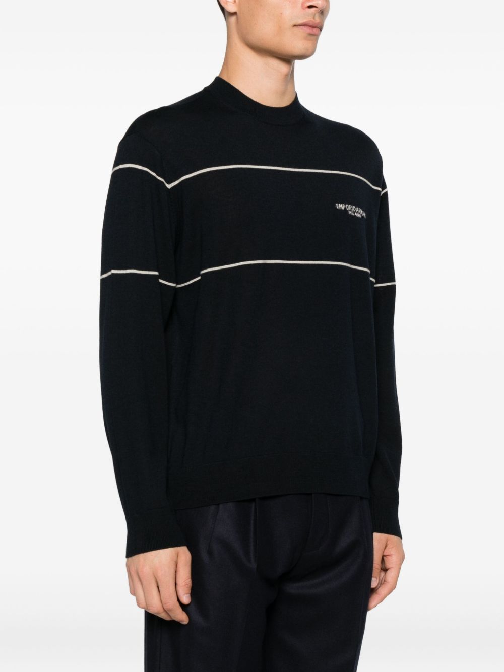 Emporio Armani Emporio Armani Virgin wool sweater with jacquard logo