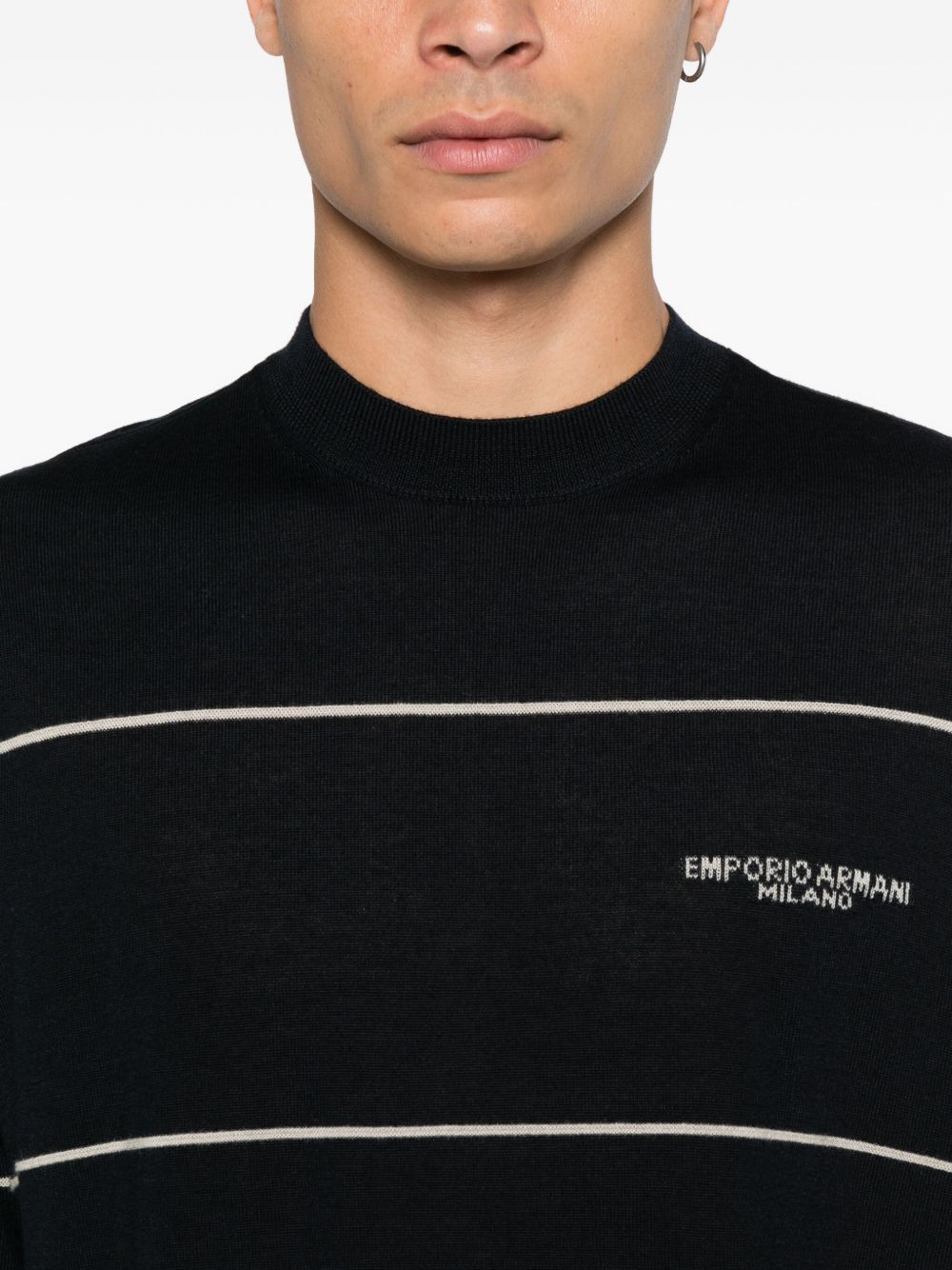 Emporio Armani Emporio Armani Virgin wool sweater with jacquard logo
