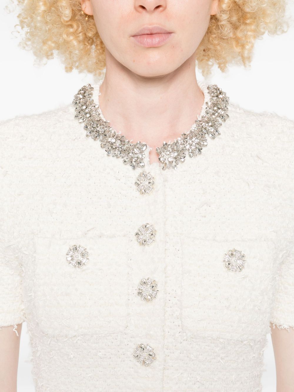 Self-Portrait Self-Portrait Embellished button-detailed mini dress