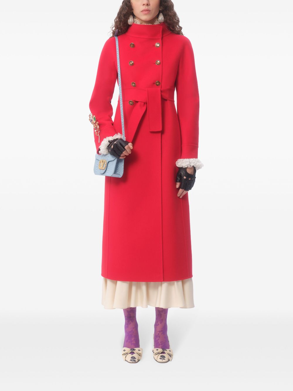 Valentino Garavani Valentino Garavani Locò Moiré Fabric Clutch with Jewel Logo