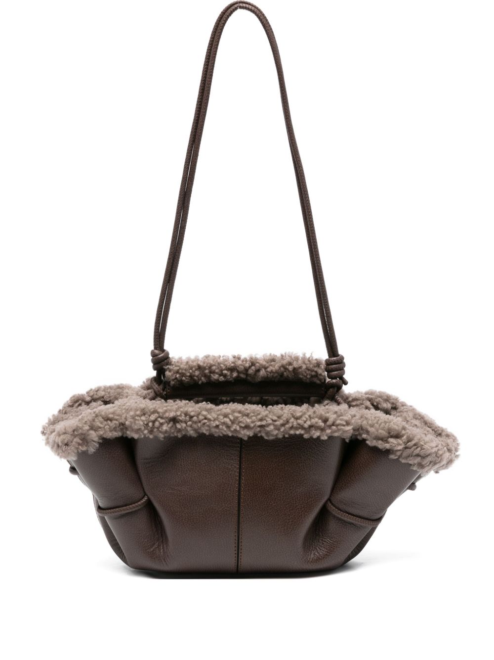 Hereu Hereu Leather shearling tote bag