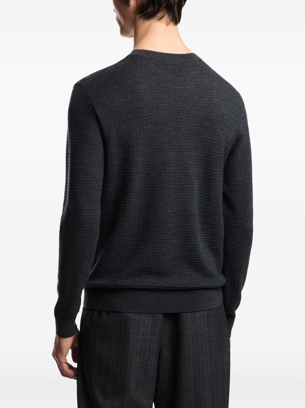 Emporio Armani Emporio Armani Virgin wool sweater with raised jacquard pattern