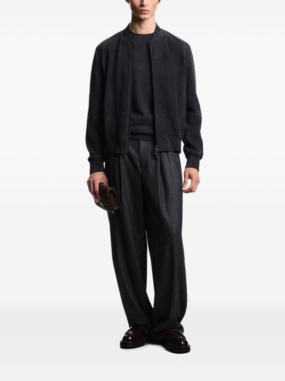 Emporio Armani Emporio Armani Virgin wool sweater with raised jacquard pattern