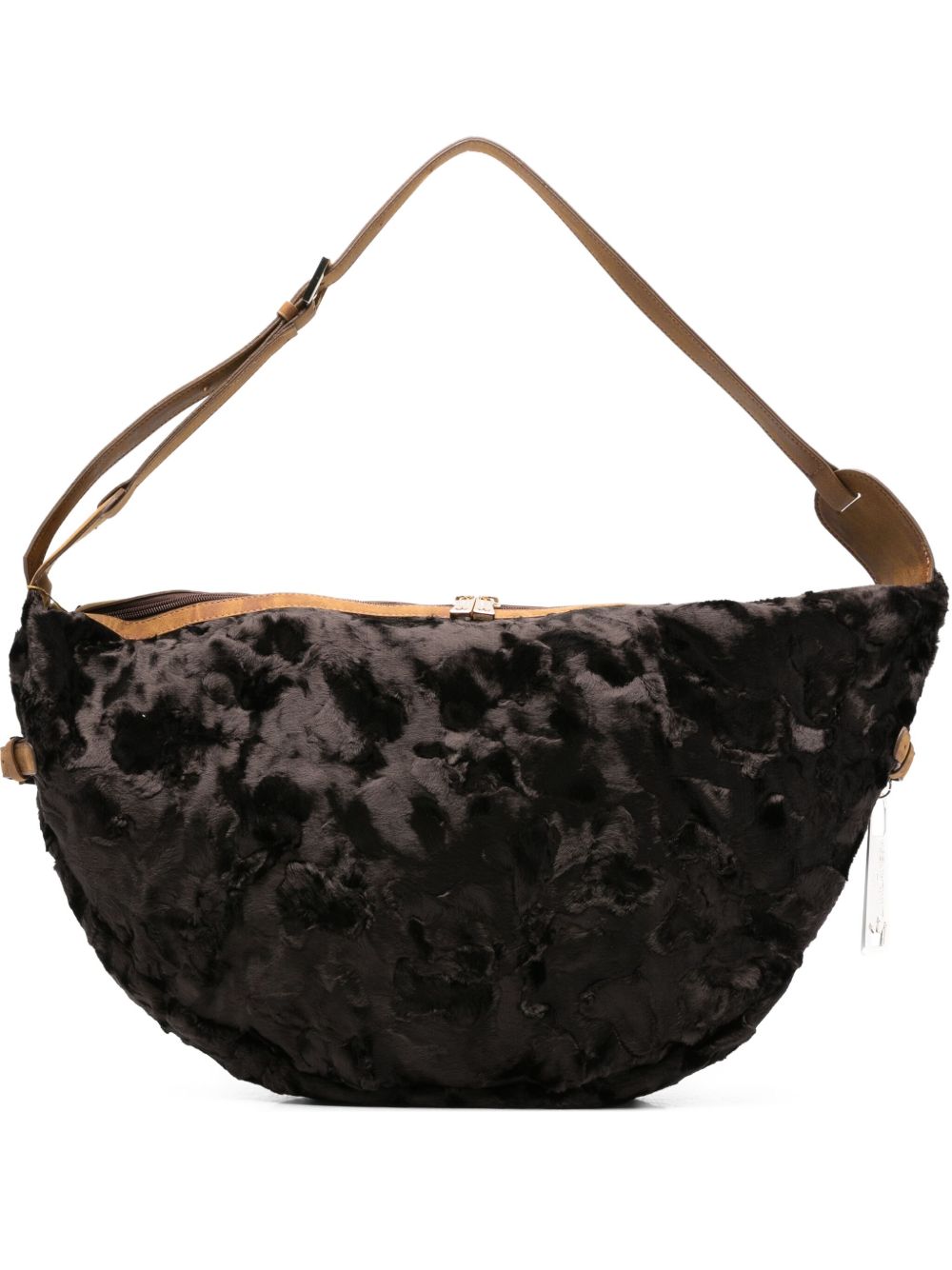 La Milanesa La Milanesa Fur-effect half-moon shoulder bag