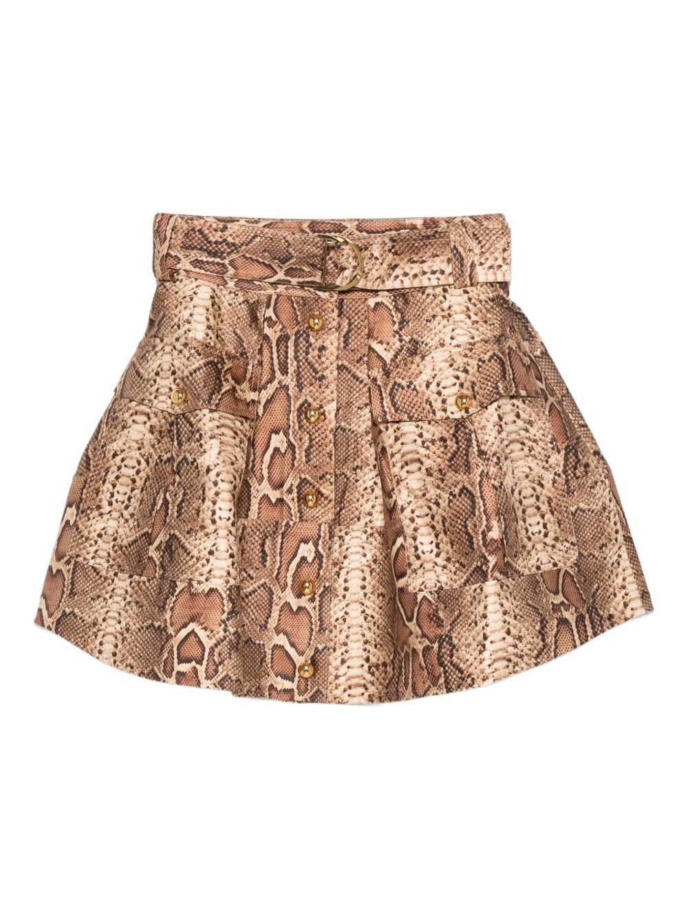 Zimmermann Zimmermann Snakeskin-effect belted skirt