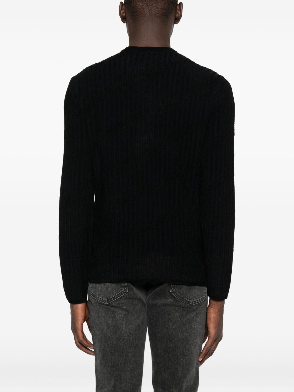 Emporio Armani Henley ribbed sweater