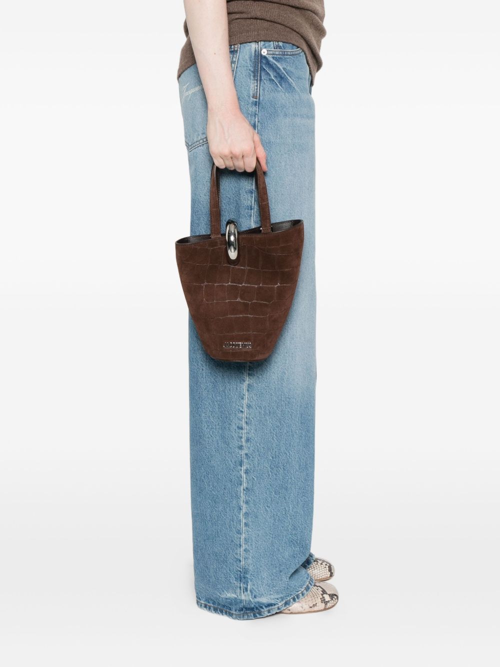 JACQUEMUS JACQUEMUS Crocodile-Effect Ring-Detail Tote Bag