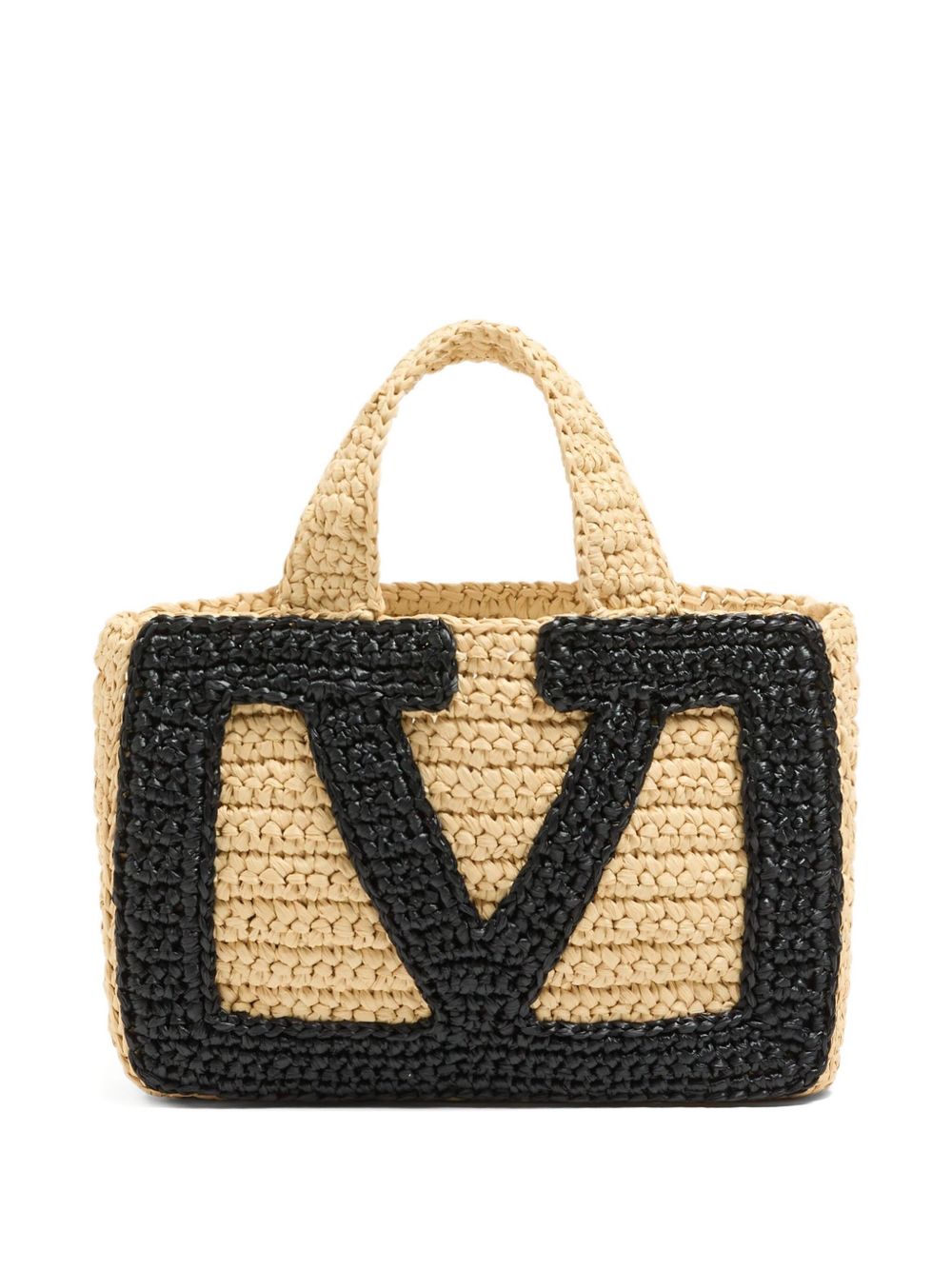 Valentino Garavani Valentino Garavani Viva Superstar Small Raffia Shopping Bag