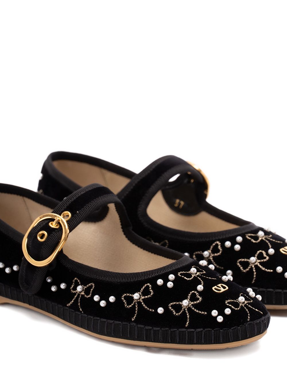 Valentino Garavani Valentino Garavani VLogo bow-embellished ballet flats